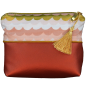 Preview: Nähbeispiel Kosmtetiktasche KOSITA ST10142 Webware Wellenmuster rosa weiss gold
