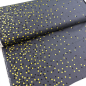 Preview: ST10194 Stoff Webware Baumwolle Meterware anthrazit schwarz gold metallic Punkte