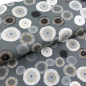 Preview: ST10197 Stoff Webware Baumwolle Meterware anthrazit mit hellgrauer Gitterstruktur und hellgrauen & gold metallic Punkte Meterware MODA