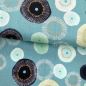 Preview: ST10205 Stoff Webware Baumwolle Meterware anthrazit mit abstraktem Blumenmuster und gold metallic Details Meterware MODA Detailansicht