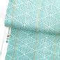 Preview: ST10206 Stoff Webware Baumwolle Meterware türkis mit Karomunster und gold metallic Details Meterware MODA Detailansicht