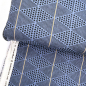 Preview: ST10213 Stoff Webware Baumwolle Meterware dunkelblau mit gepunktetem Karomuster und gold metallic Details Meterware MODA Detailansicht