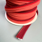 Preview: Paspelband 3fach 3farbig rot matt Baumwolle Rückseite BA10047