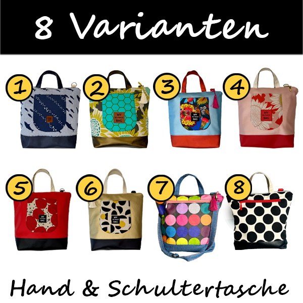 8 Varianten Nähboxen Hand- & Schultertasche HASCHUTA