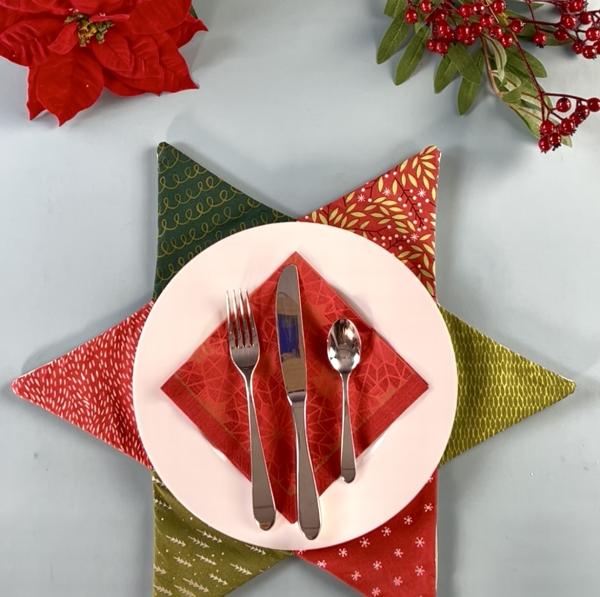 genähter sechszackiger Weihnachtsstern