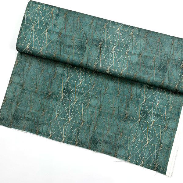 Preview: ST10153 Canvas Swafing Borneo grün gold Rauten Baumwolle