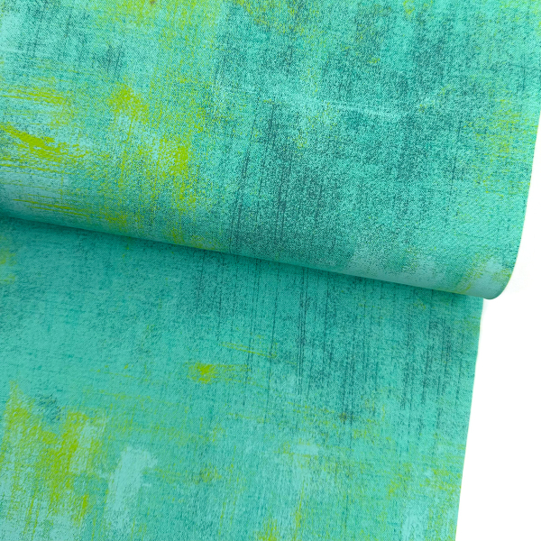 Preview: Stoff ST10188 Baumwolle Webware unelastisch - dunkelblau mit hellblauem & goldenem Vintage Effekt