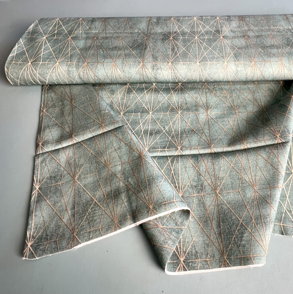 ST10153 Canvas Swafing Borneo grün gold Rauten Baumwolle