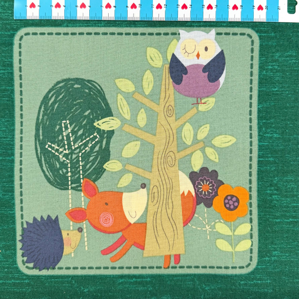 Baumwolle Stoff ST10220 Webware Kinderstoff Fuchs Eule Igel Baum Blume  Dekostoff Kissenstoff Meterware Fox & Friends